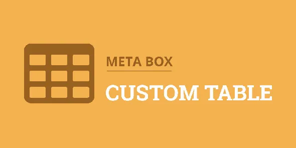 Meta Box Custom Table