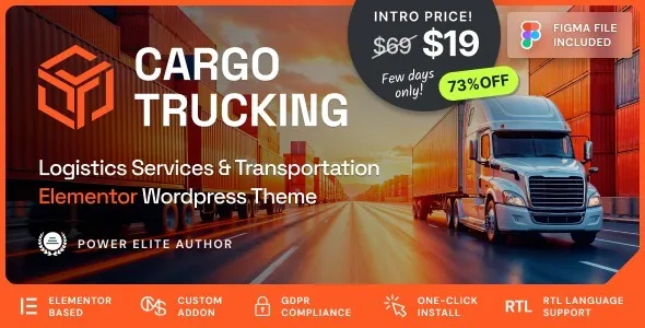 Cargo Trucking - Transportation Services & Logistics WordPress Theme