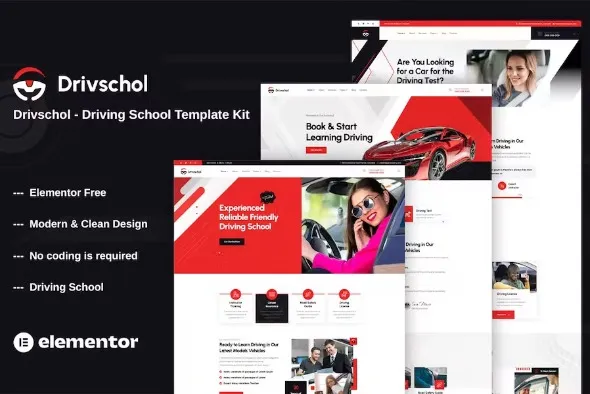 Drivschol - Driving School Elementor Template Kit