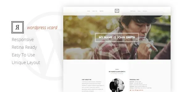 RIVAL - One Page Vcard Wordpress Theme