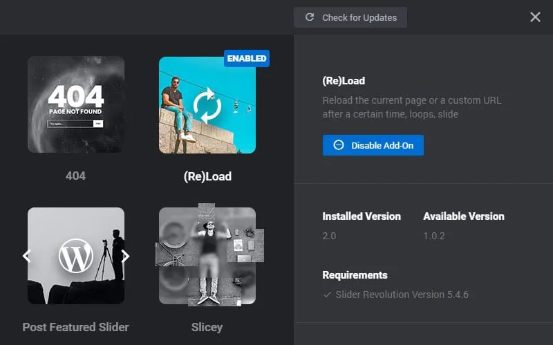 Slider Revolution Reload Add-On
