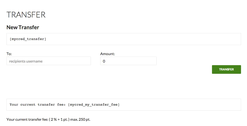 Mycred Transfer Plus