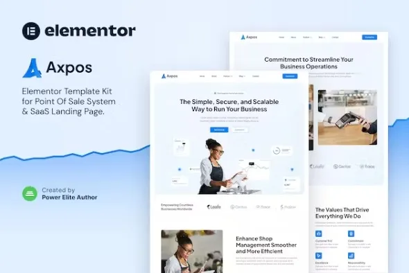 Axpos – Point Of Sale Software & SaaS Landing Page Elementor Template Kit