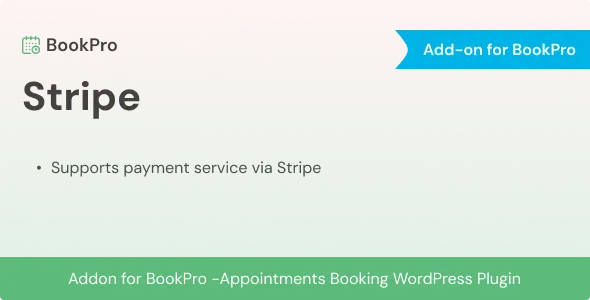 Stripe Payment Add-on for BookPro Plugin