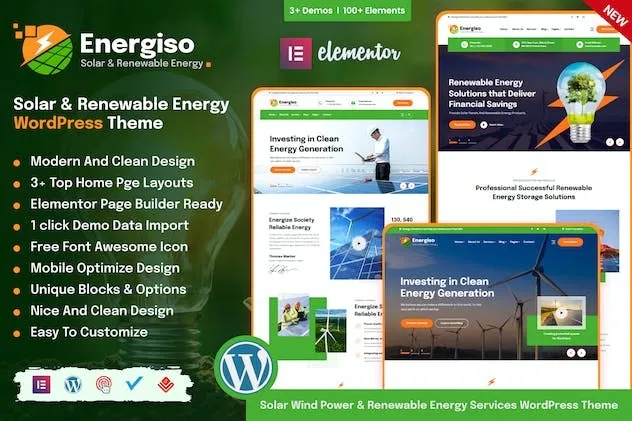 Energiso – Solar & Energy WordPress Theme