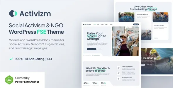 Activizm - Social Activism & NGO Gutenverse FSE WordPress Theme