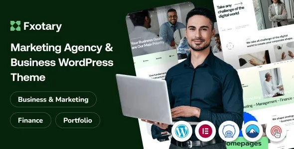 Fxotary - Modern Digital Agency WordPress Theme with Elementor Support