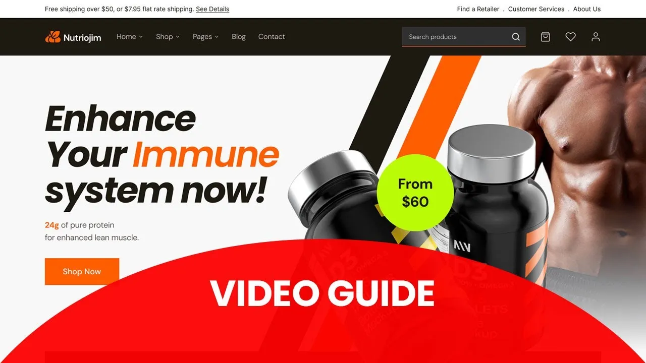 Gains - Fitness Suppliment Store WooCommerce Elementor Template Kit