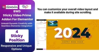 BWD Sticky Video Prime Addon For Elementor