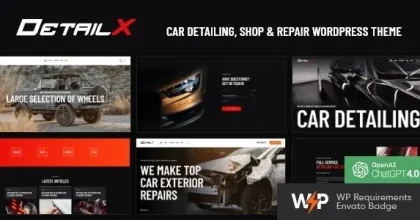 DetailX Car Detailing, Shop & Repair WordPress Theme
