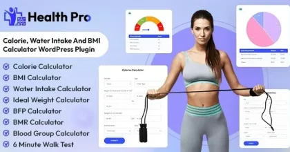 Health Pro - Calorie, Water Intake and BMI Calculator WordPress Plugin