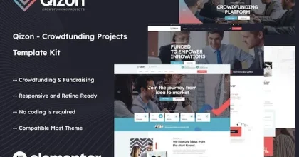 Qizon - Crowdfunding Projects Elementor Template Kit