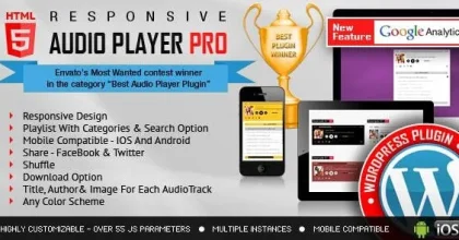 Responsive HTML5 Audio Player PRO – WordPress Plugin