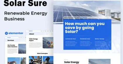 Solar Sure Renewable Energy Business Elementor Template Kit