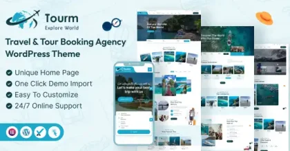 Tourm- Travel & Tour Booking Agency WordPress Theme
