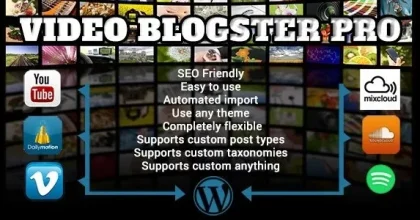 Video Blogster Pro - Import YouTube videos to WordPress. Also DailyMotion, Spotify, Vimeo and more