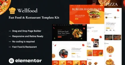 Wellfood – Fast Food & Restaurant Elementor Pro Template Kits