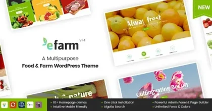 eFarm - A Multipurpose Food & Farm WordPress Theme